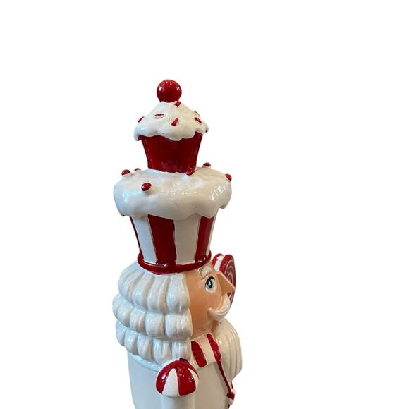 Jingles & Joy Red White Cupcake Peppermint Candy 14in Christmas NUTCRACKER New - Picture 9 of 16